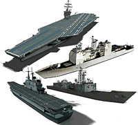 Models of docking ships