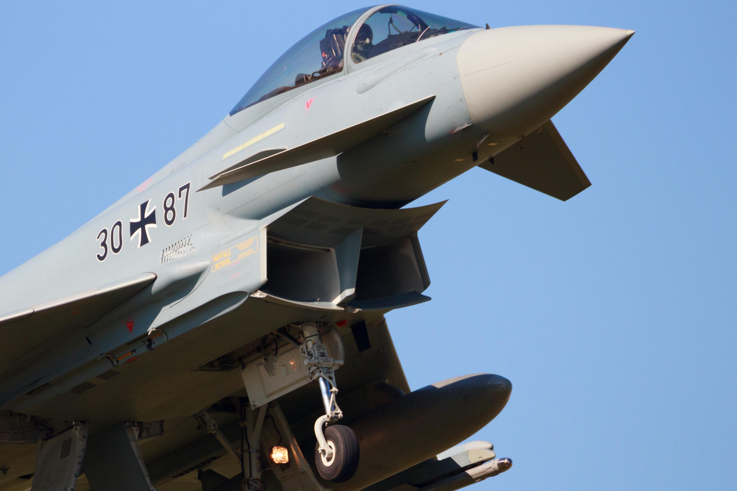 German Air Force EF2000 Eurofighter from landing during the exercise Frisian Flag.