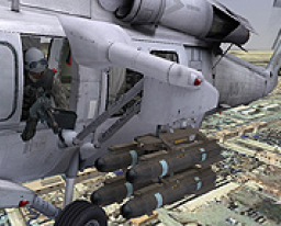 Sniper outside of helicopter