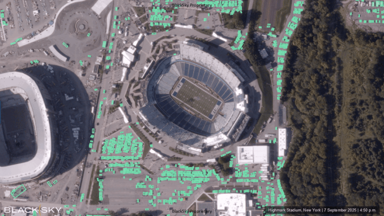BlackSky image of New York's Highmark Stadium captured Sept. 7, 2025. Credit: BlackSky